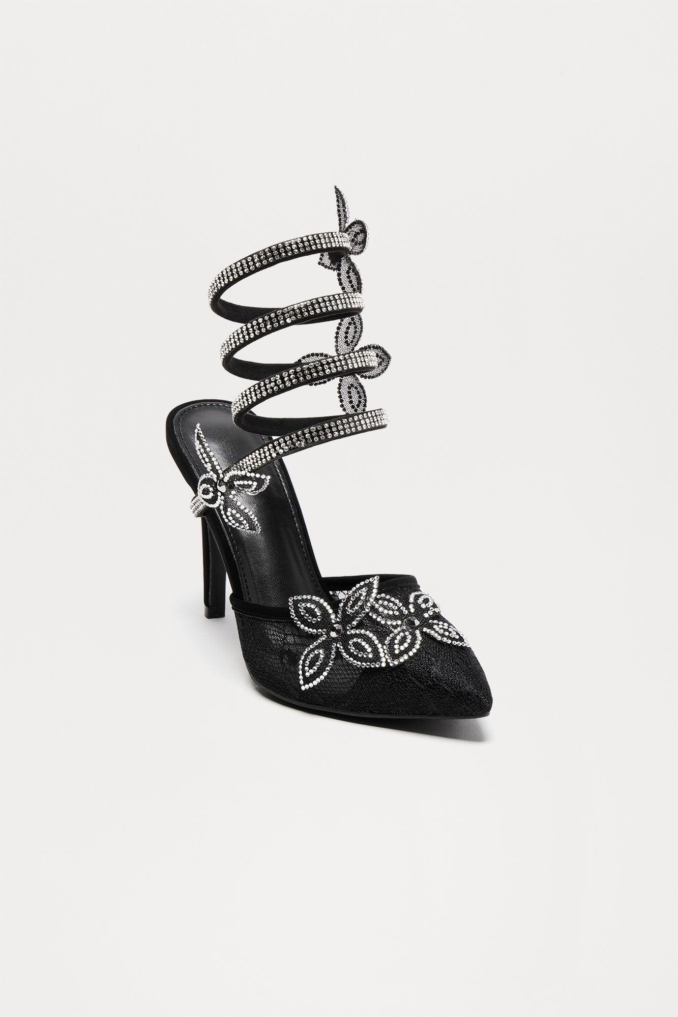 Genoa Rhinestone Pumps - Black Product Image