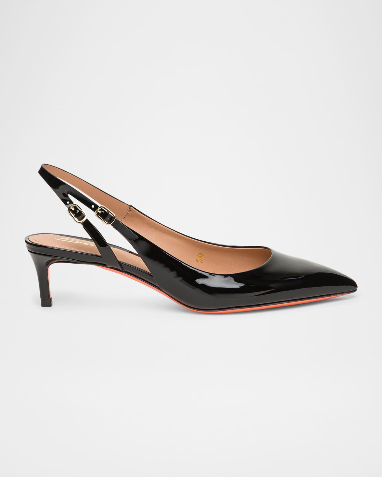 Audrey Patent Kitten Slingback Pumps Product Image