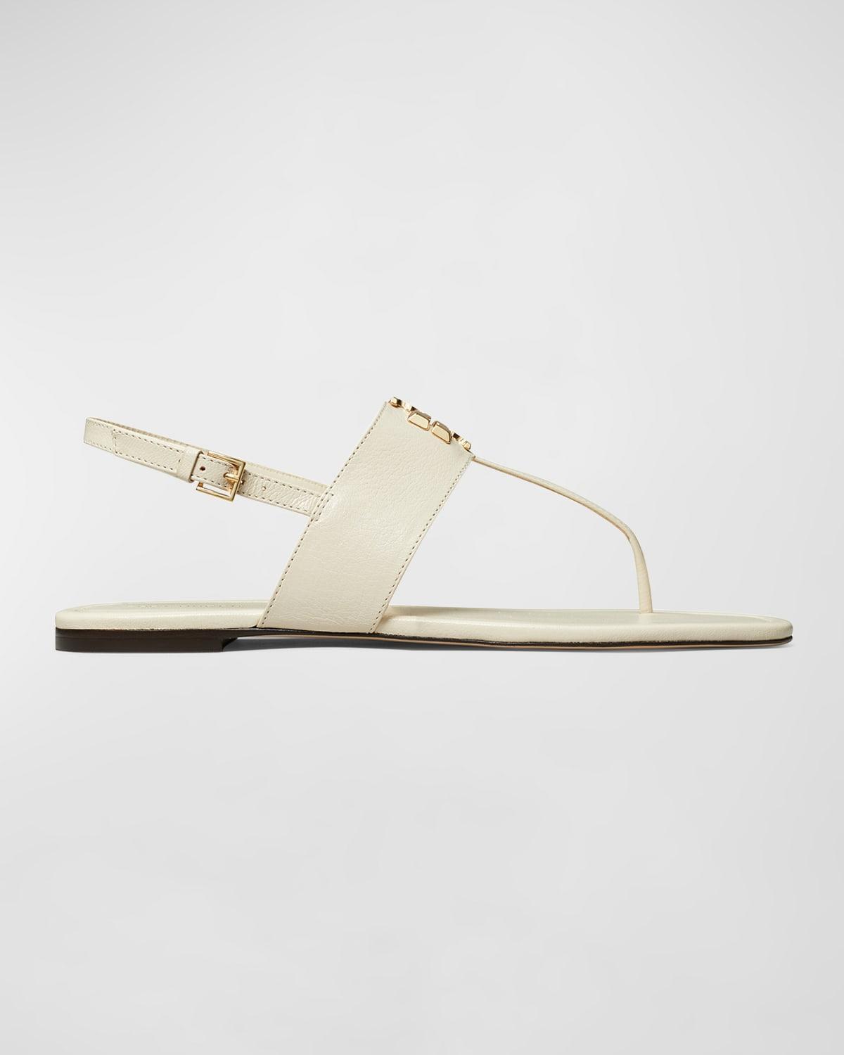 Eleanor Leather Medallion Flat Thong Sandals Product Image