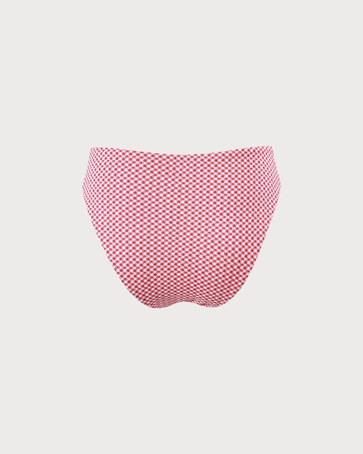 The Red Plaid Bikini Bottom Product Image