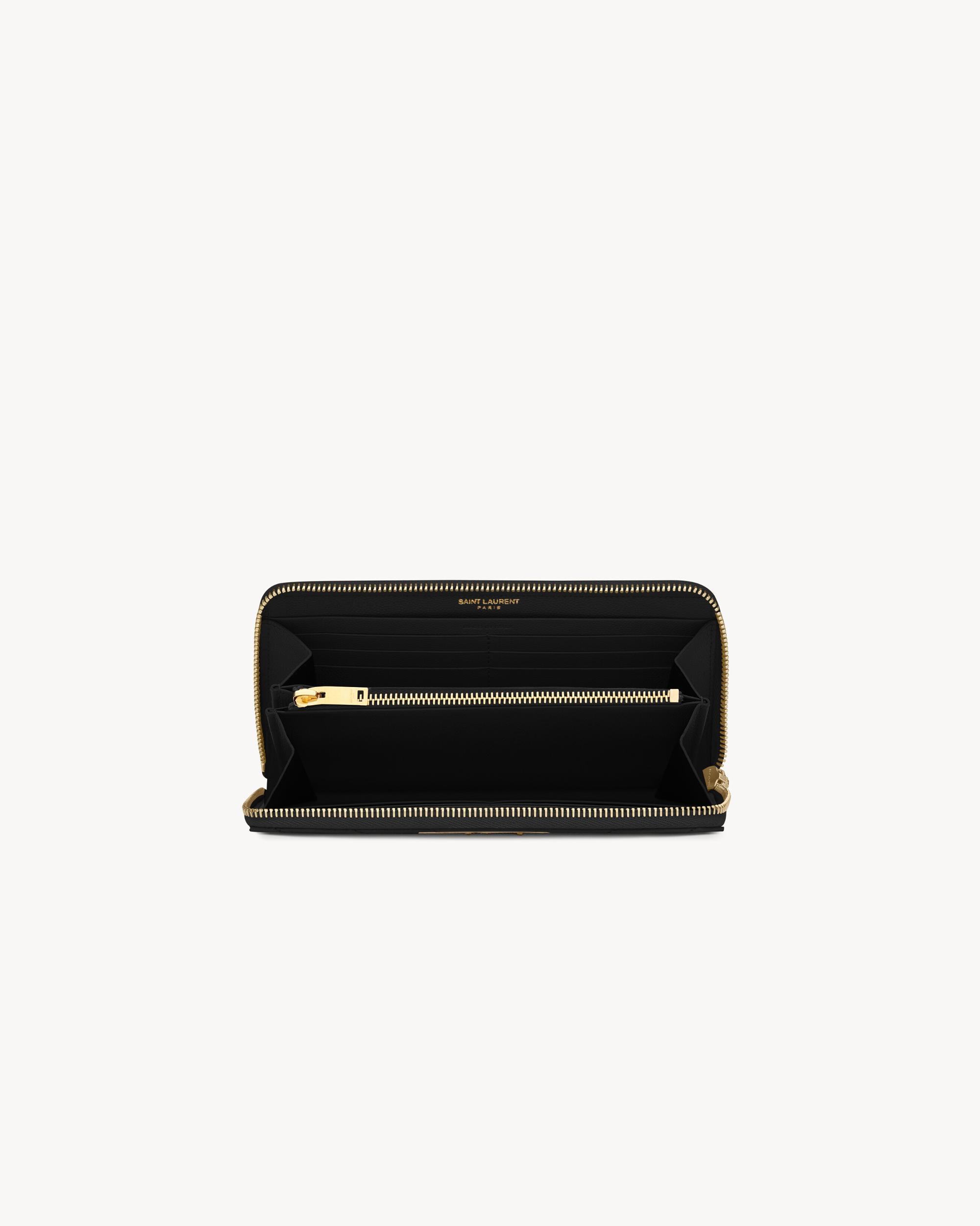 CASSANDRE MATELASSÉ ZIP AROUND WALLET IN GRAIN DE POUDRE LEATHER Product Image