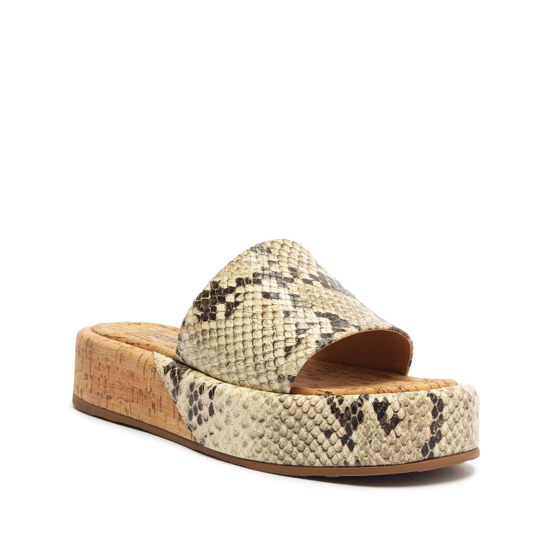 Yara Snake-Embossed Leather Sandal Product Image