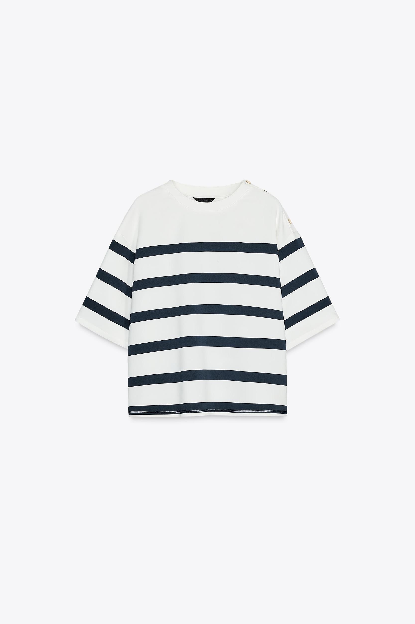 SHORT SLEEVE STRIPE TOP Product Image