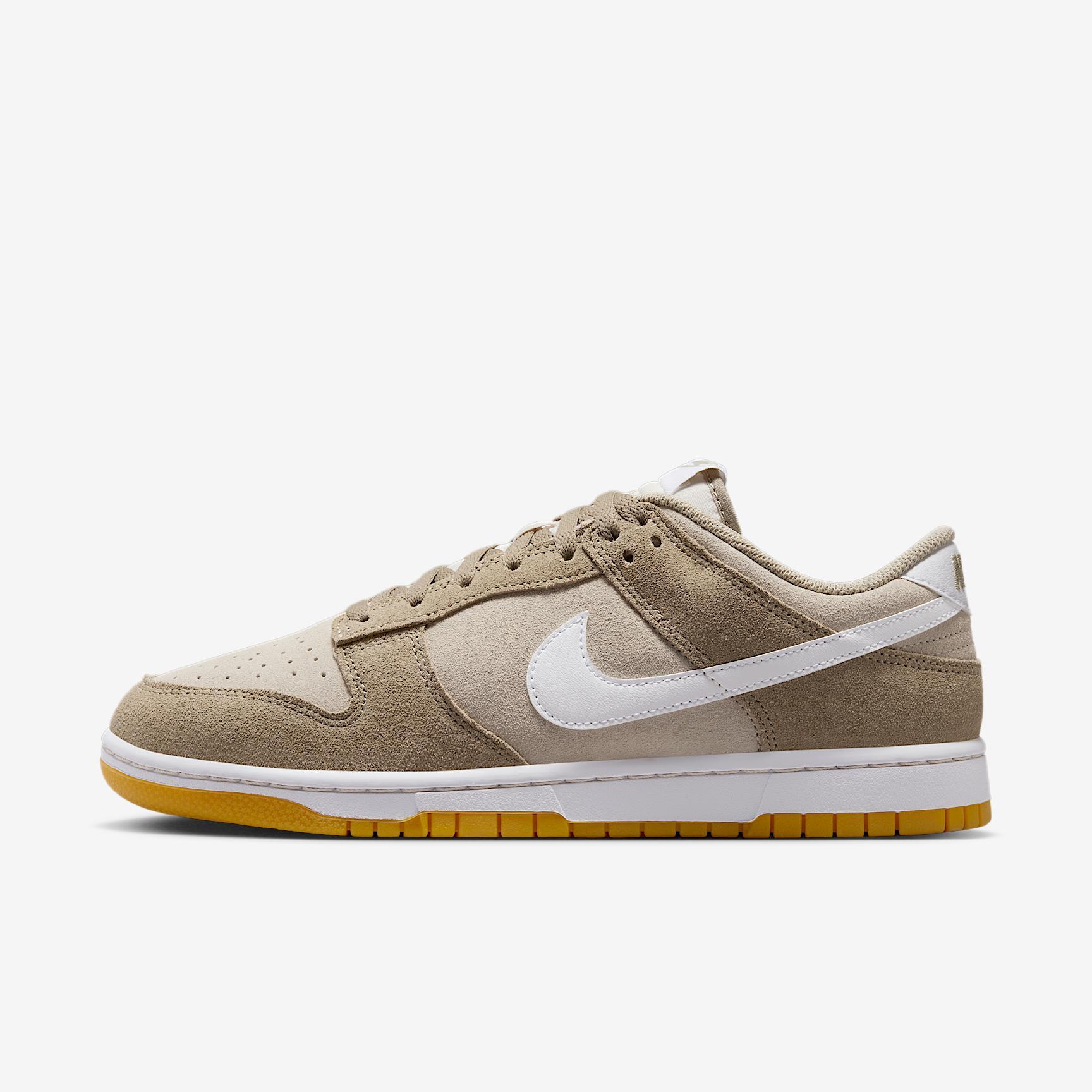 Nike Mens Dunk Low Retro SE Casual Shoes in Pale Ivory/White/Light Orewood Brown Product Image