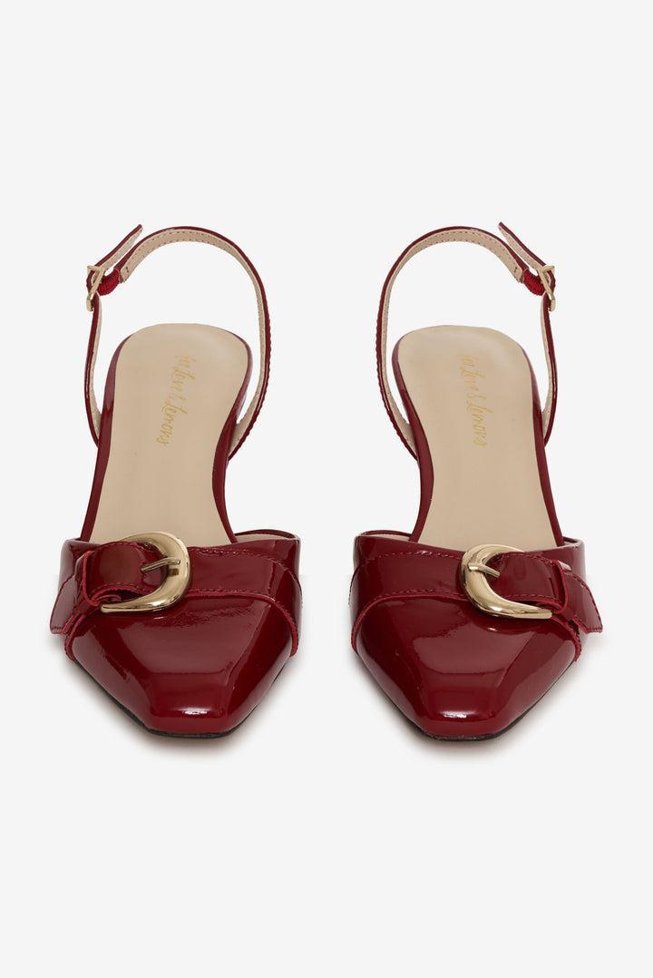 Marion Buckle Heel — Red Product Image