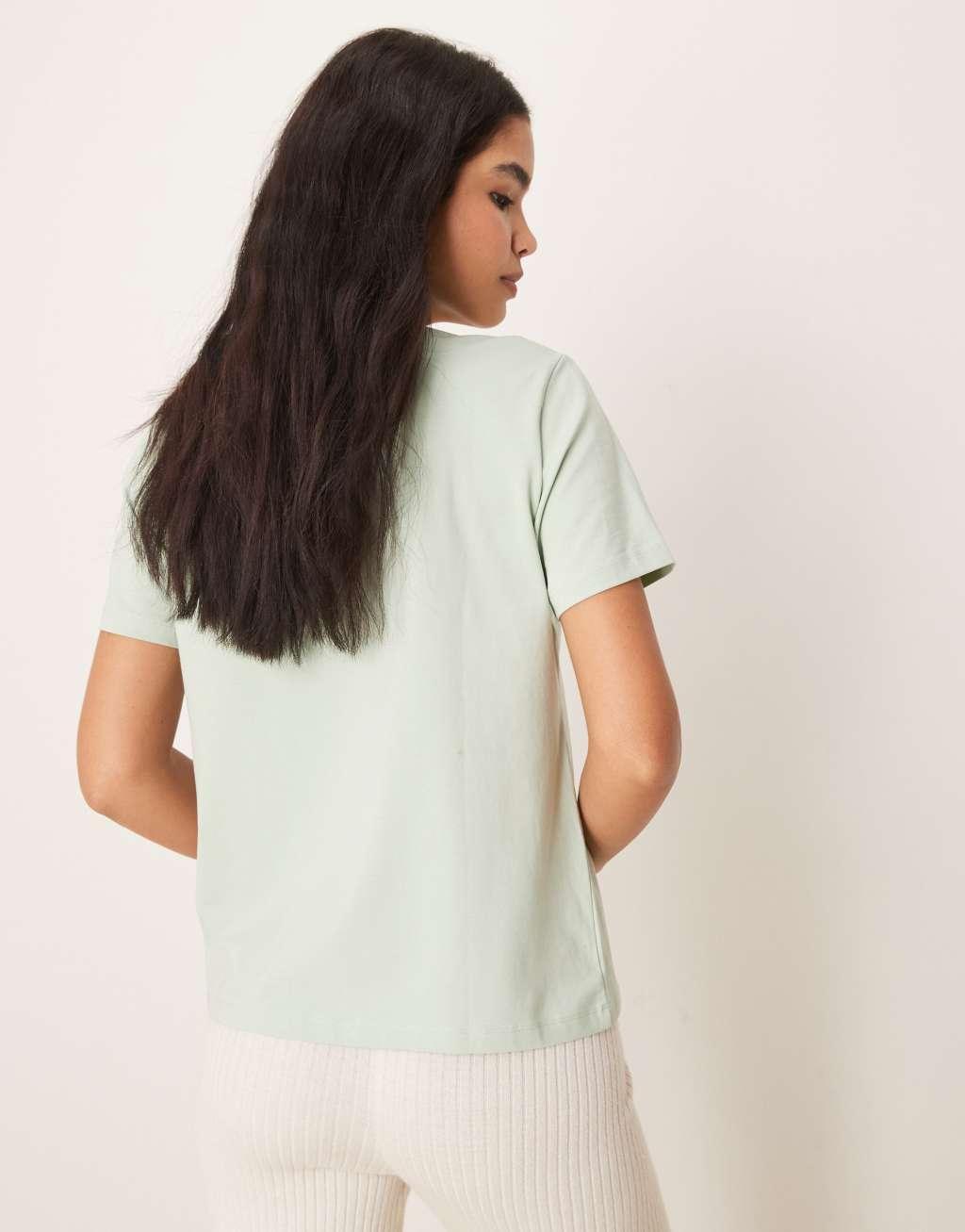 VILA oversized boyfriend fit t-shirt in silt green Product Image