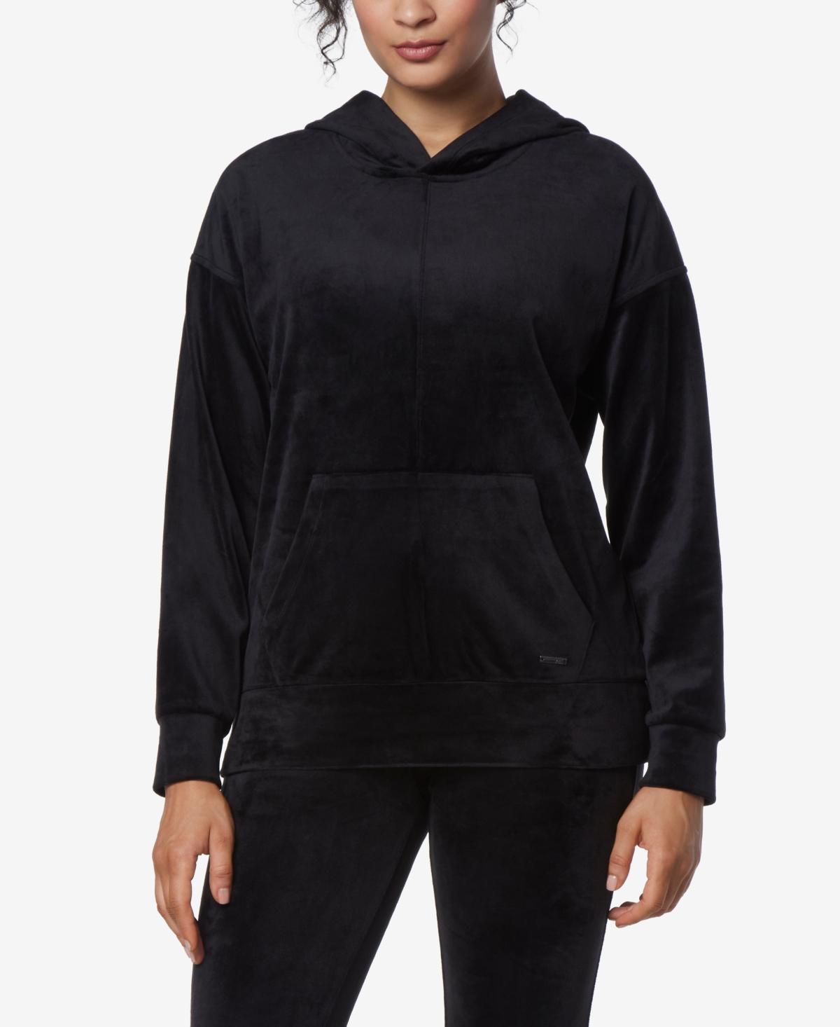 Andrew Marc Sport Velvet Knit Long Sleeve Kangaroo Pocket Hoodie Product Image