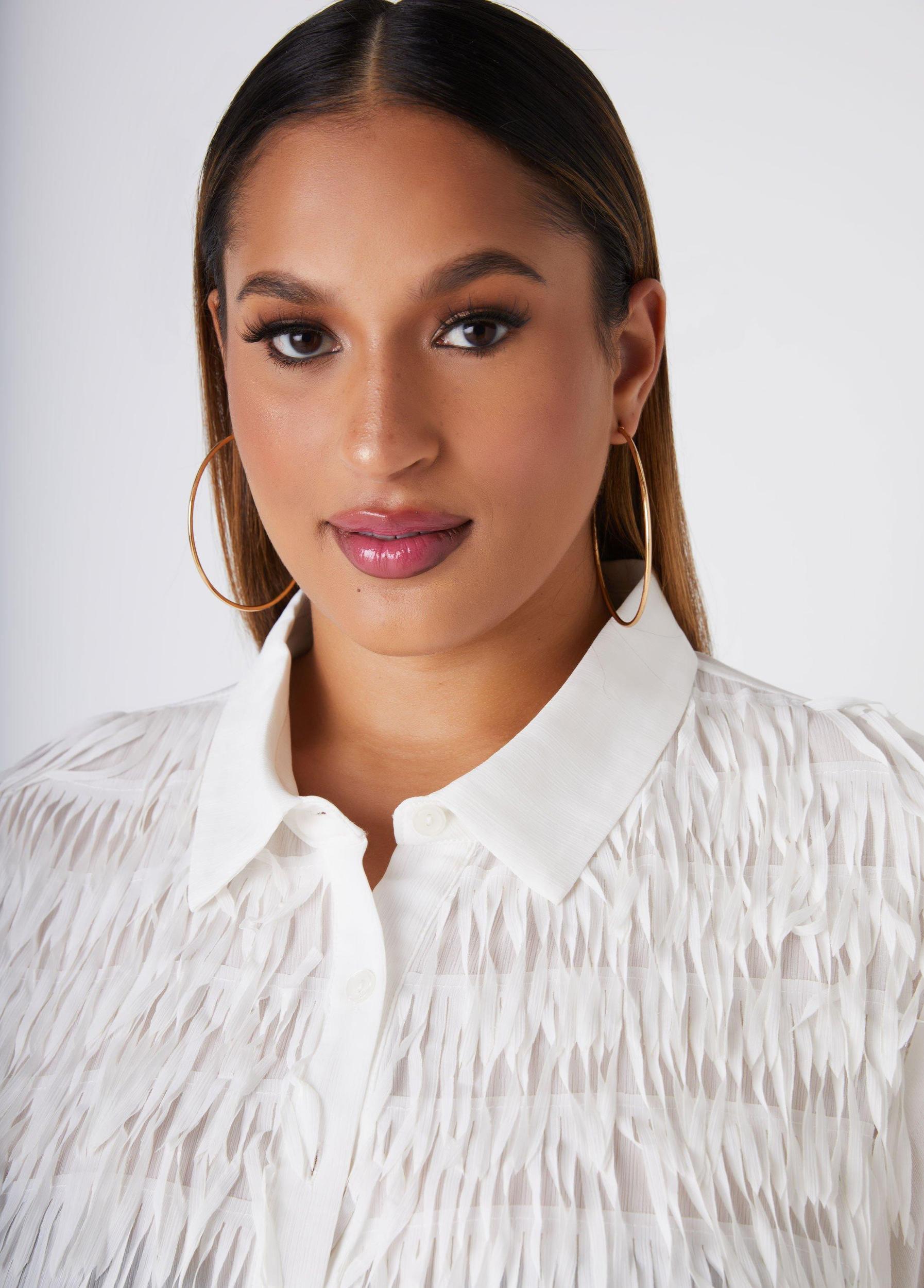 Fringed Georgette Shirt Product Image