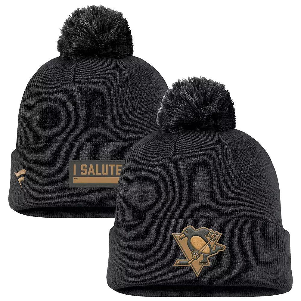 Mens Fanatics Colorado Avalanche Military Appreciation Cuffed Knit Hat with Pom Product Image