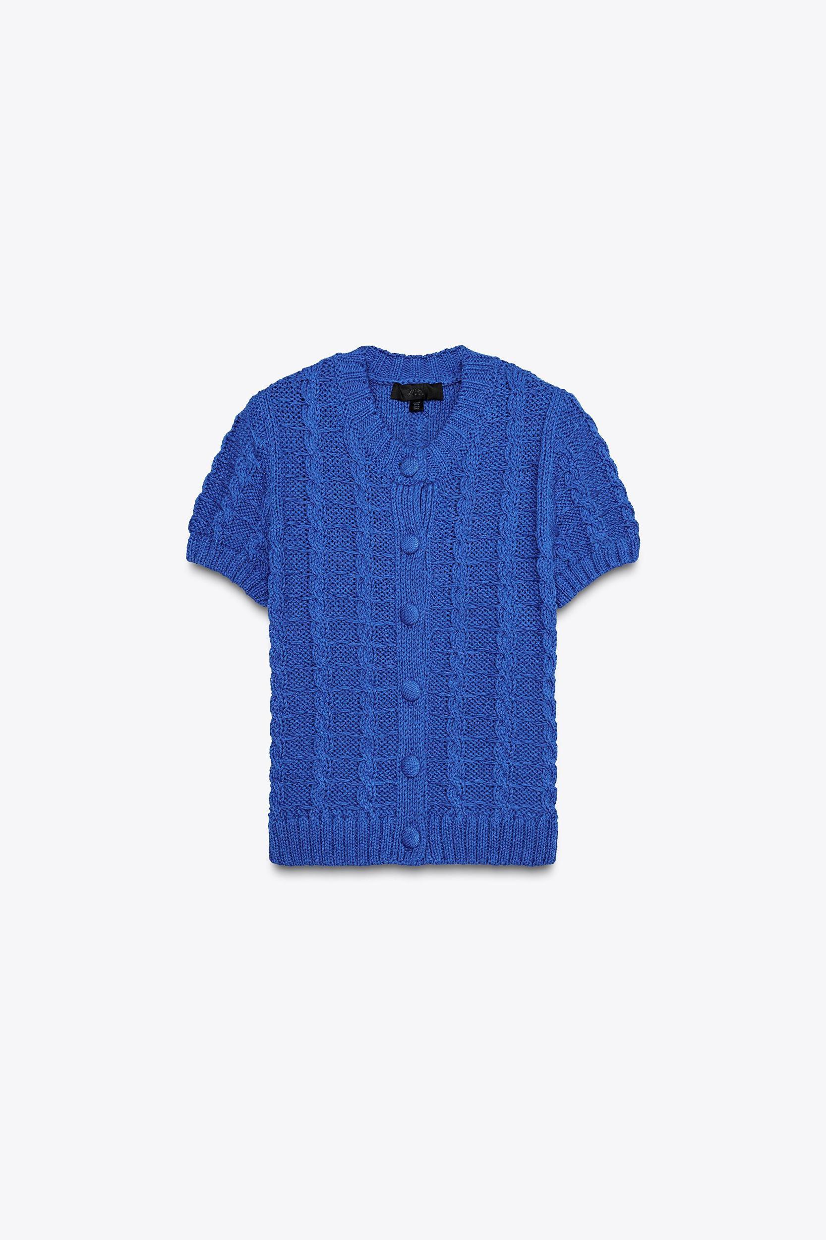 KNIT CARDIGAN WITH SHORT SLEEVES Product Image
