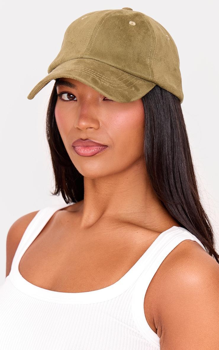 Olive Faux Suede Cap Product Image