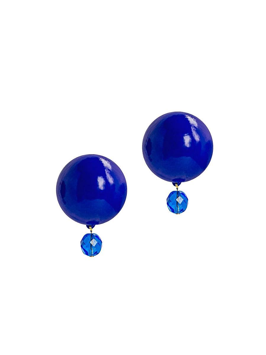 Womens Everbloom Petite Luna 18K-Gold-Plated Wood & Glass Bead Earrings Product Image