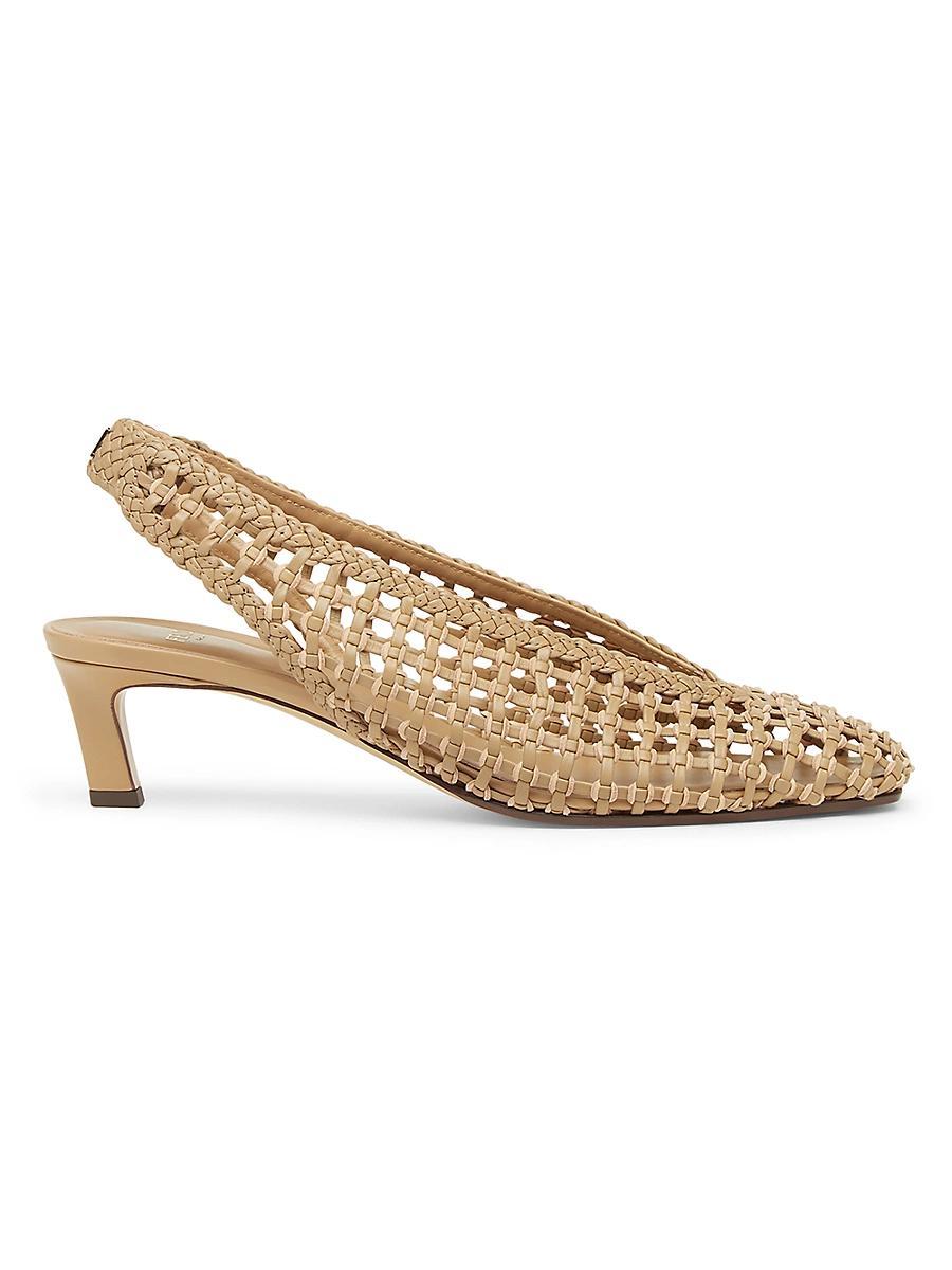 Womens Woven Show Leather Slingback Pumps Product Image