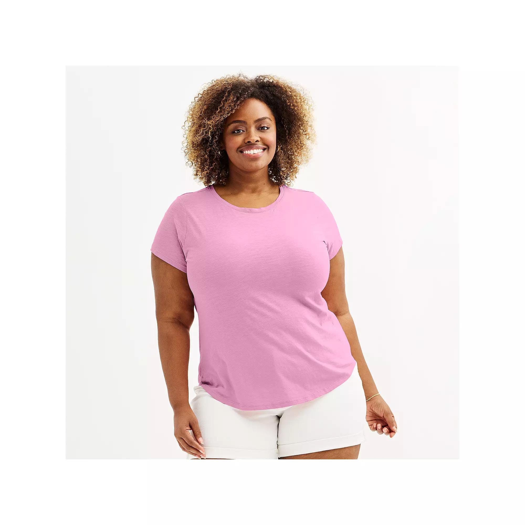Plus Size Sonoma Goods For Life Short-Sleeve Crew Tee, Womens Product Image
