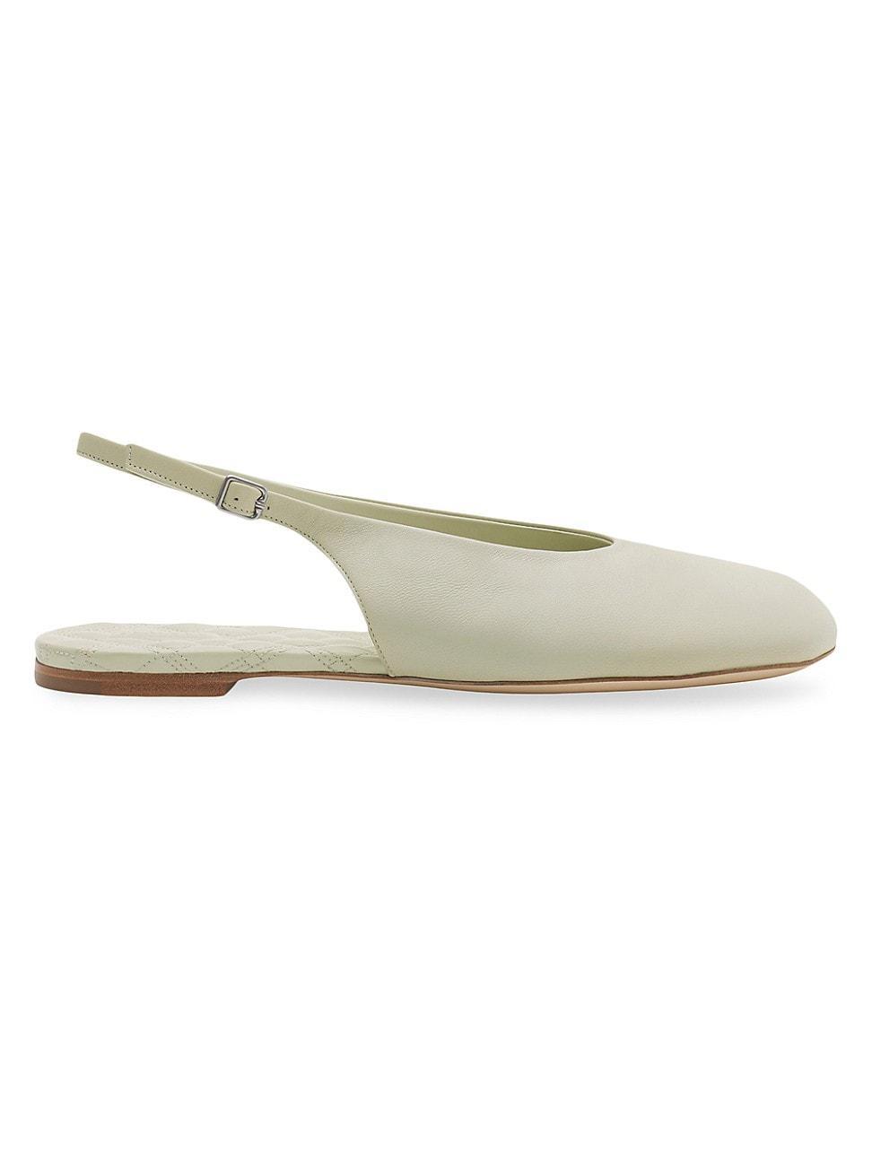 burberry Leather Baby Slingback Ballerinas in Plaster at Nordstrom, Size 38 Product Image