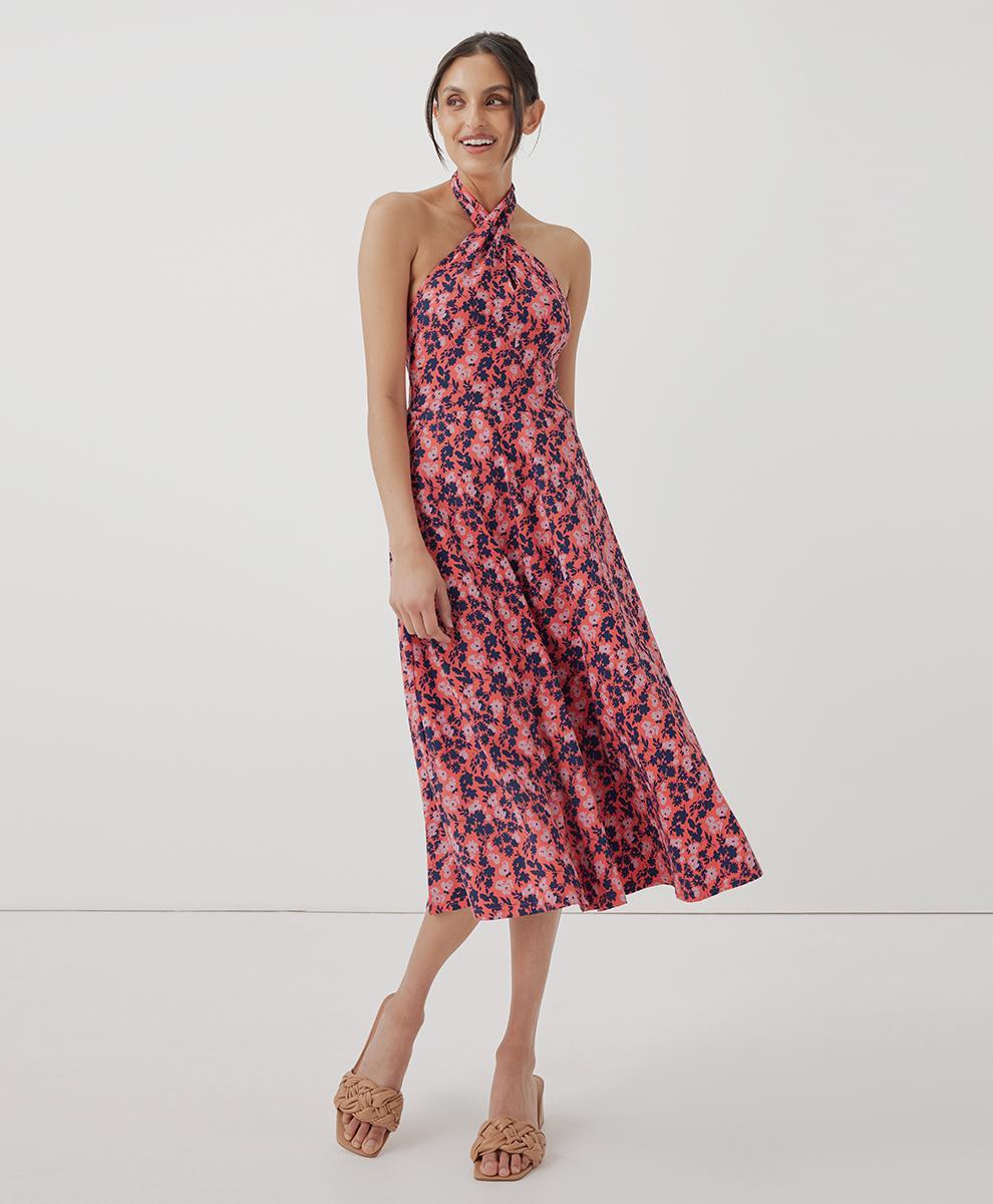 Womens Fit & Flare Modern Halter Dress 2XL Product Image