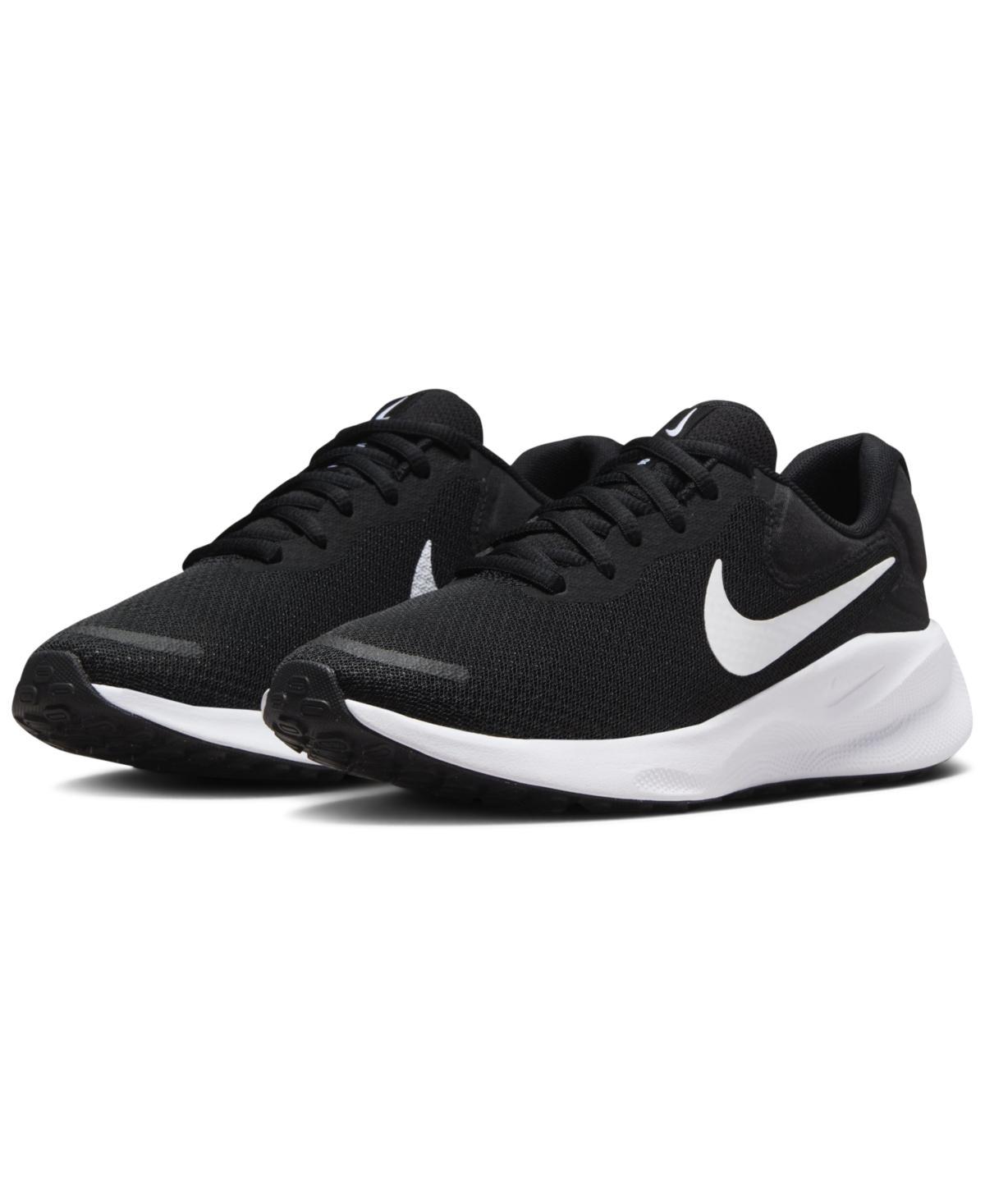 Nike Revolution 7 Men's Road Running Shoes, Size: 11 4E, Black White Product Image