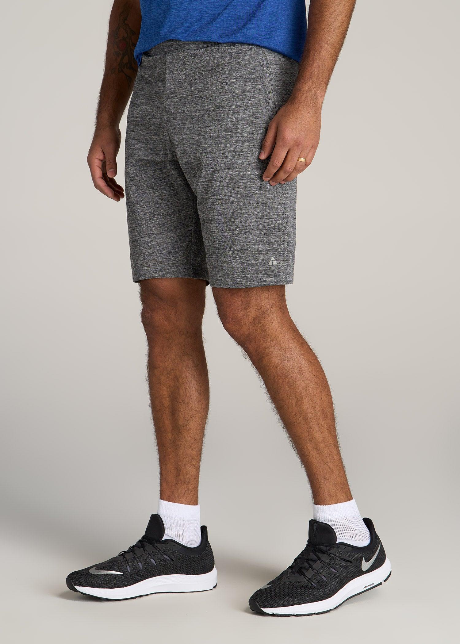 A.T. Performance Engineered Athletic Shorts for Tall Men in Grey Mix Product Image