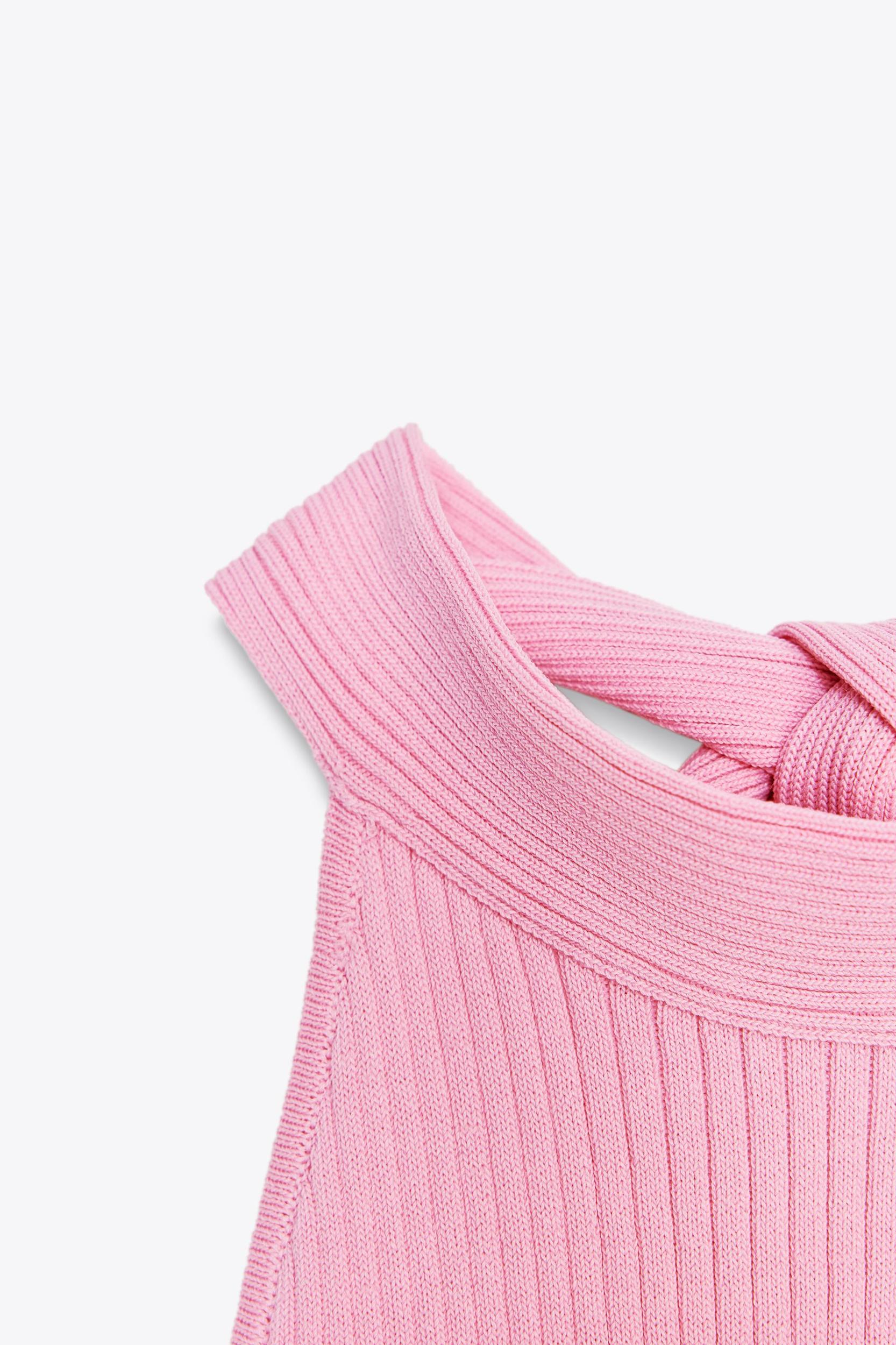 TIED KNIT HALTER TOP Product Image