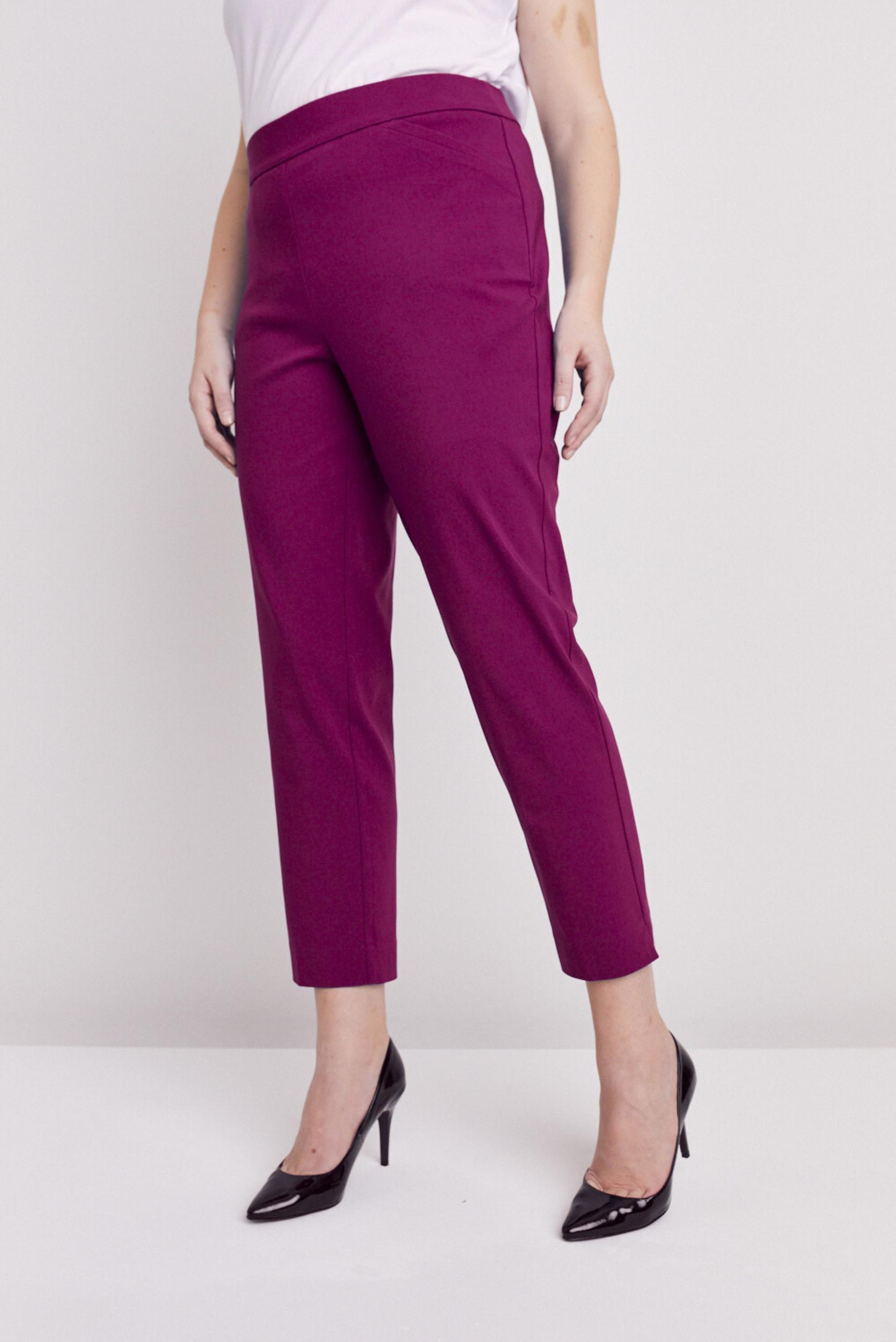 Roz & Ali Superstretch Magenta Pull On Ankle Pants Product Image
