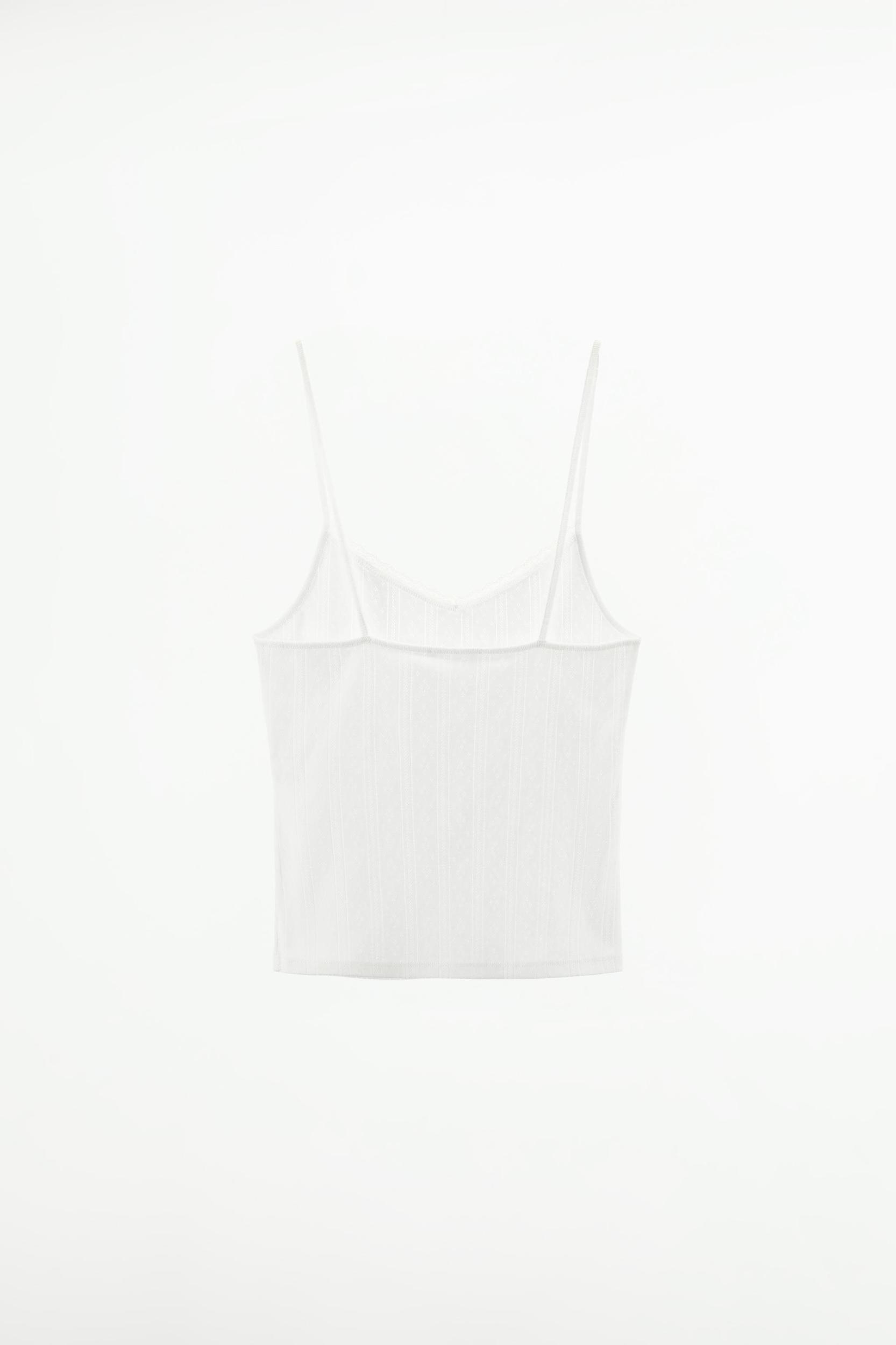 LACE TRIM POINTELLE TOP Product Image