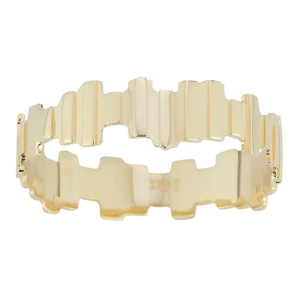 LUMINOR GOLD Thin Ribbed Band Stackable Ring, Women's, Size: 7, Yellow Product Image