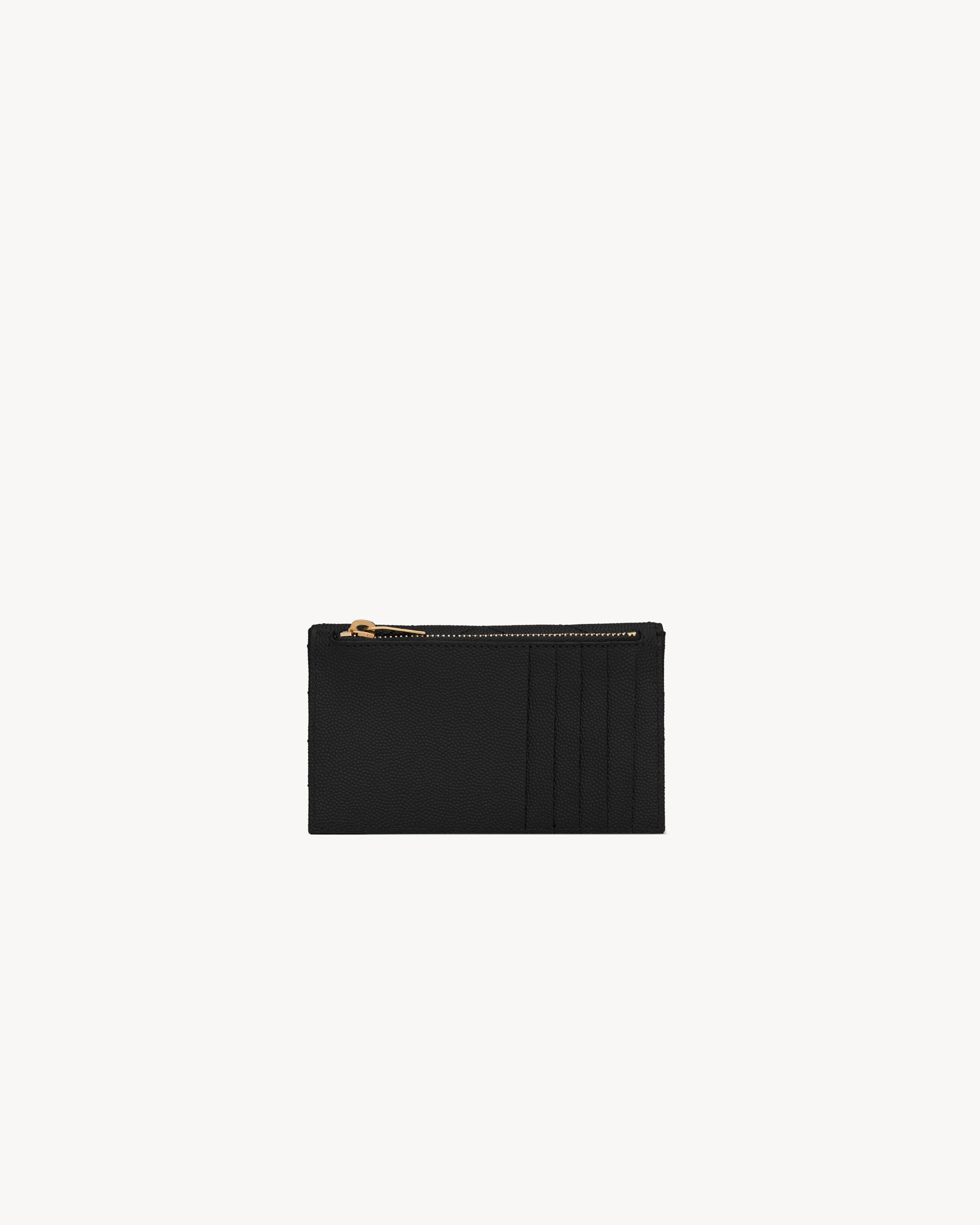 CASSANDRE MATELASSÉ FRAGMENTS FLAP CARD CASE IN GRAIN DE POUDRE LEATHER Product Image