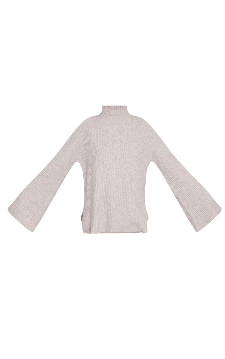 Tall Light Brown Luxe Rib Knit Oversized Sweater Product Image