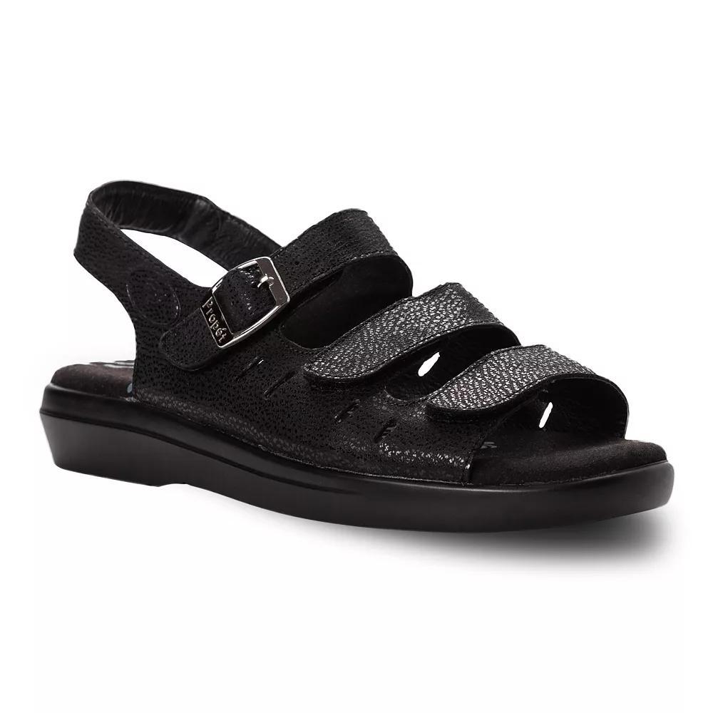Propet Breeze Women's Leather Slingback Sandals, Size: 7 N, Black Pearl Product Image
