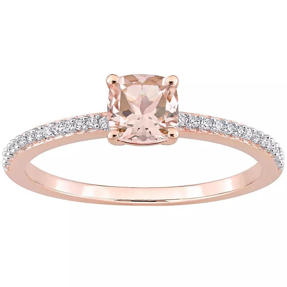 Stella Grace 10k Rose Gold Morganite & Diamond Accent Promise Ring, Women's, Size: 8.50 Product Image