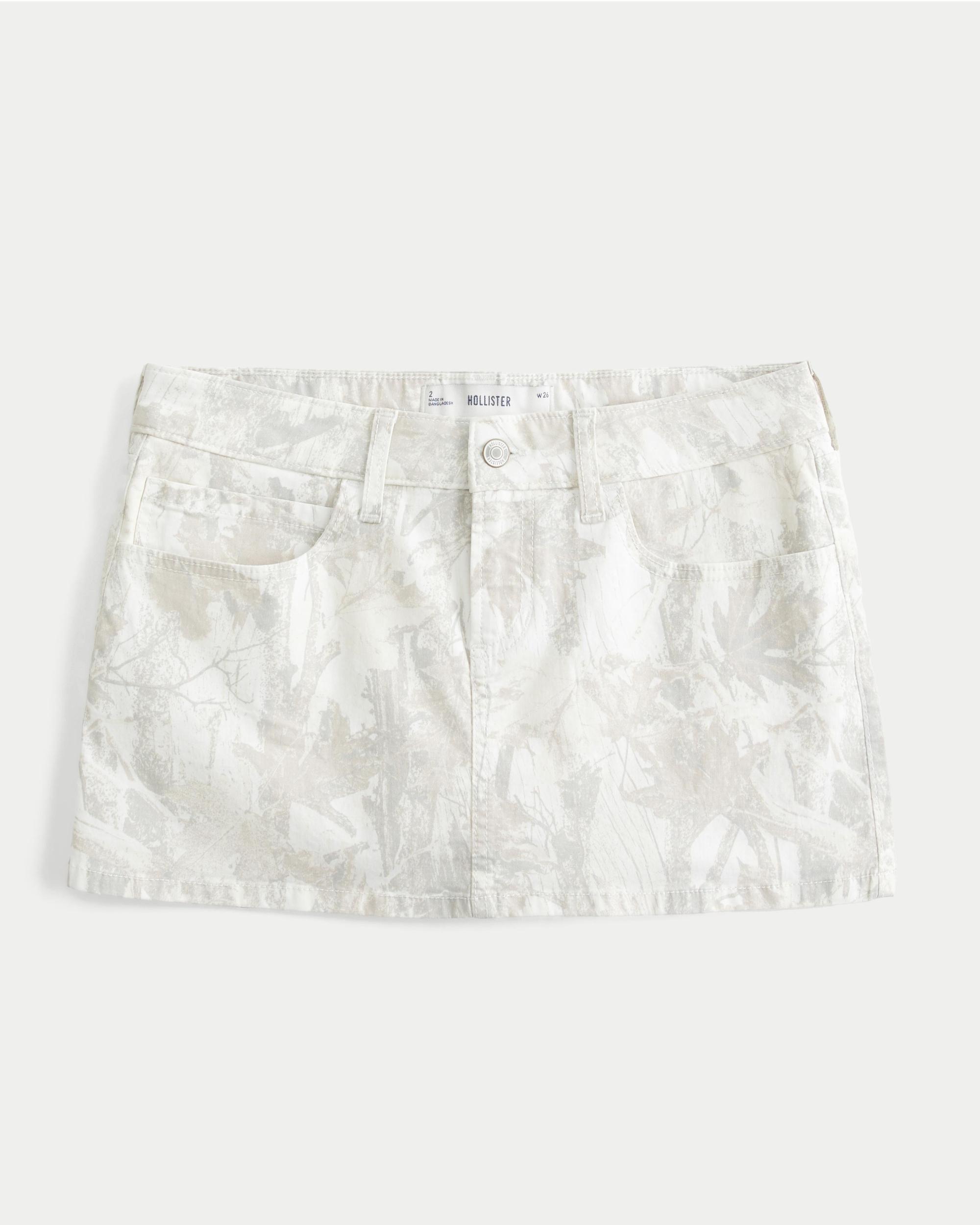 Low-Rise Light Wash Denim Mini Skort Product Image