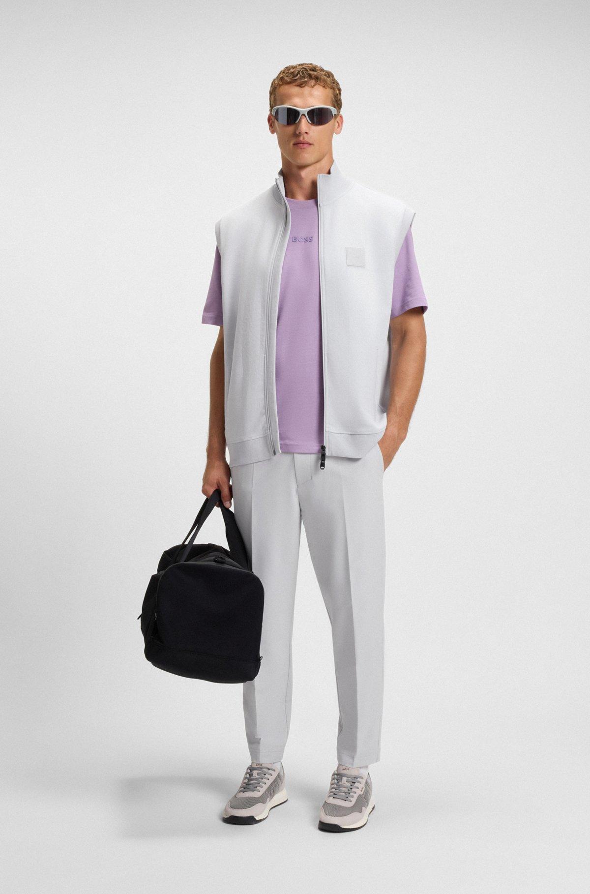 Sleeveless zip-up sweatshirt in cotton Product Image