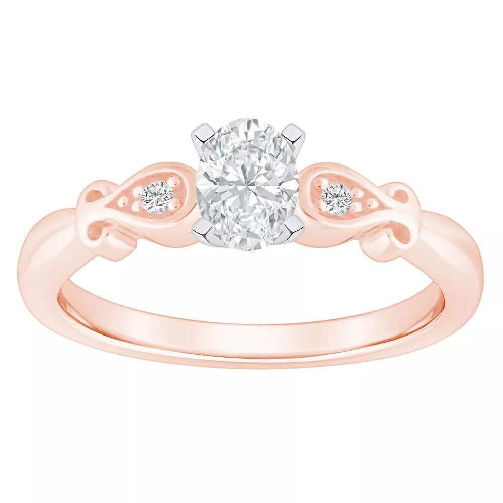 Alyson Layne 14k Gold 1/2 Carat T.W. Diamond Oval Cut Engagement Ring, Womens White Gold Product Image
