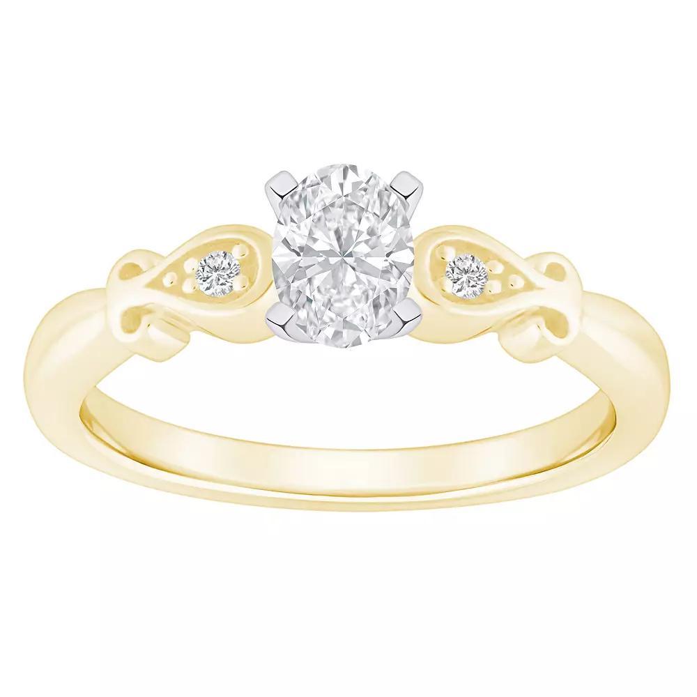 Alyson Layne 14k Gold 1/2 Carat T.W. Diamond Oval Cut Engagement Ring, Womens White Gold Product Image