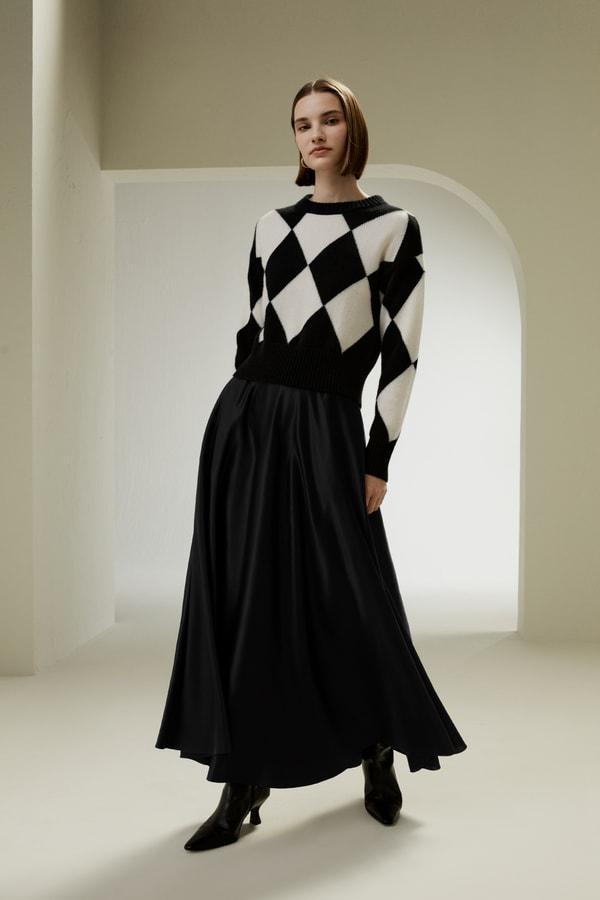 A-Line Silk Maxi Skirt Product Image