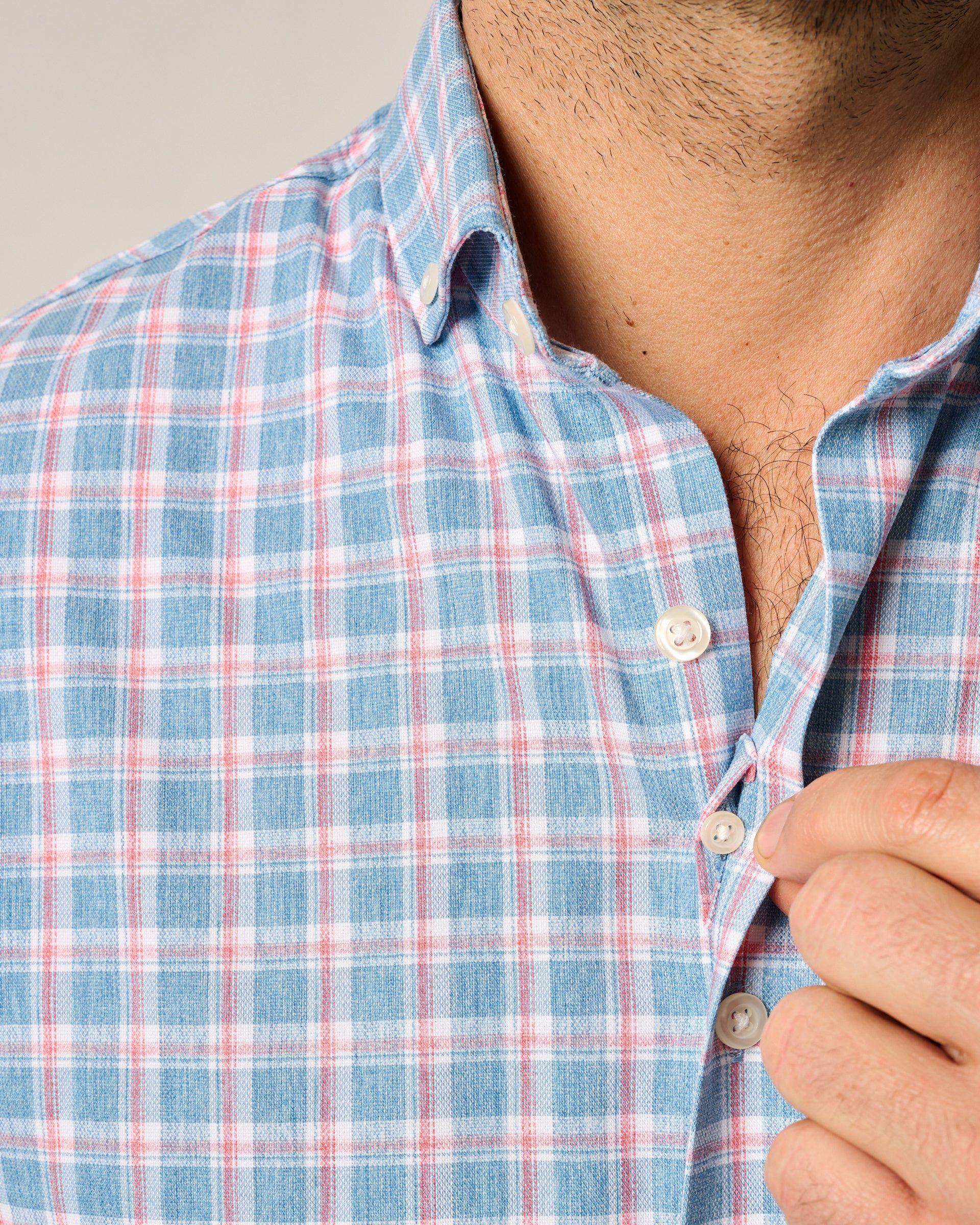 Short Sleeve Performance Button Up Shirt - Dane Male Product Image