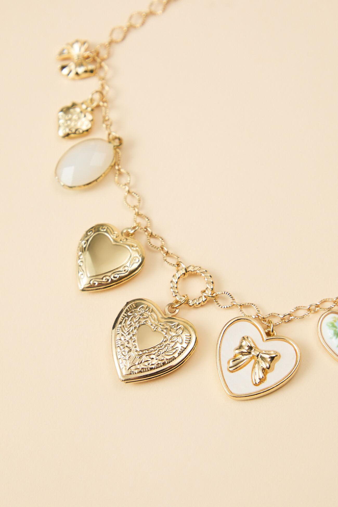 Bow Heart Charm Necklace Product Image
