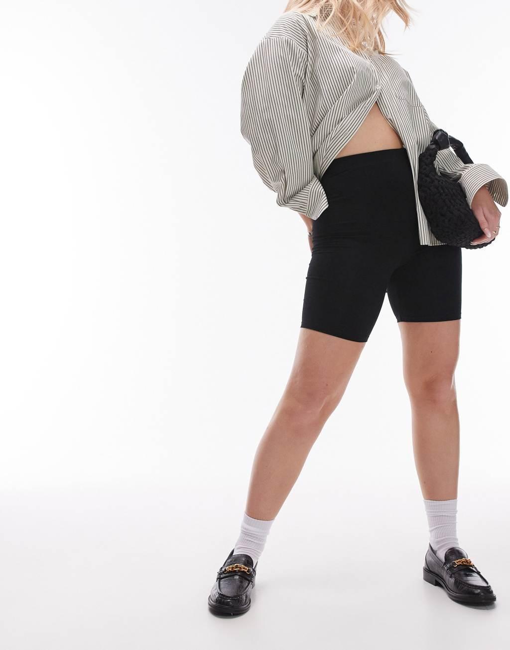 Topshop Hourglass basic legging shorts in black Product Image