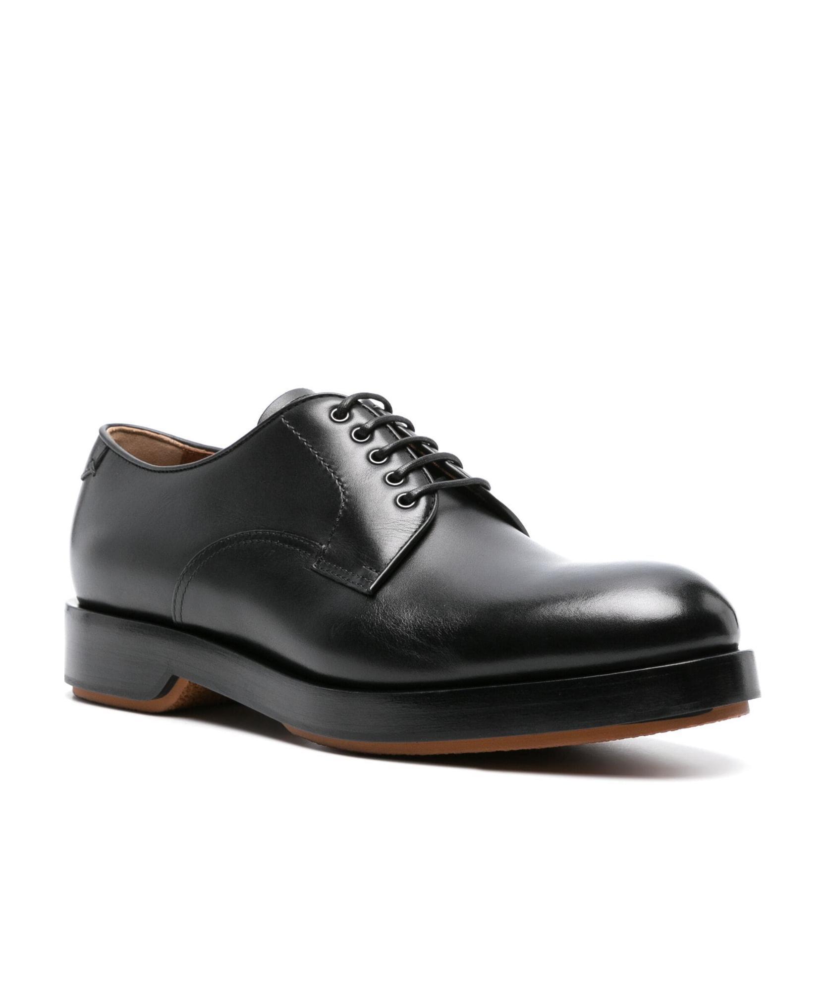 ZEGNA Lace-up Patent Leather Derby Shoes In Black Product Image