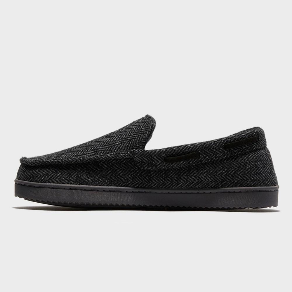 dluxe by dearfoams Mens Herringbone Moc Slippers - Black M Product Image