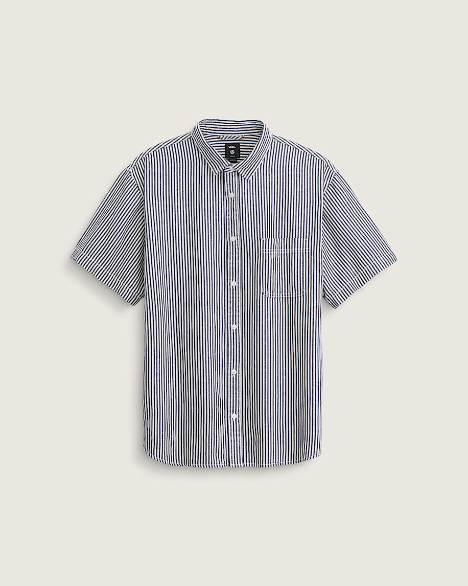 Lawson Stripe Button Up Shirt in White / Dress Blues| Vans US Product Image