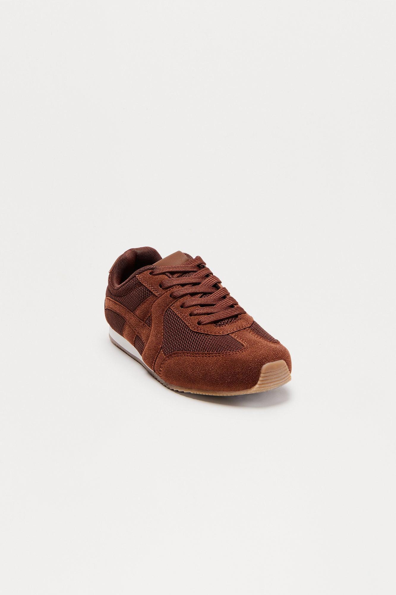 Glen Lace Up Sneakers - Brown Product Image