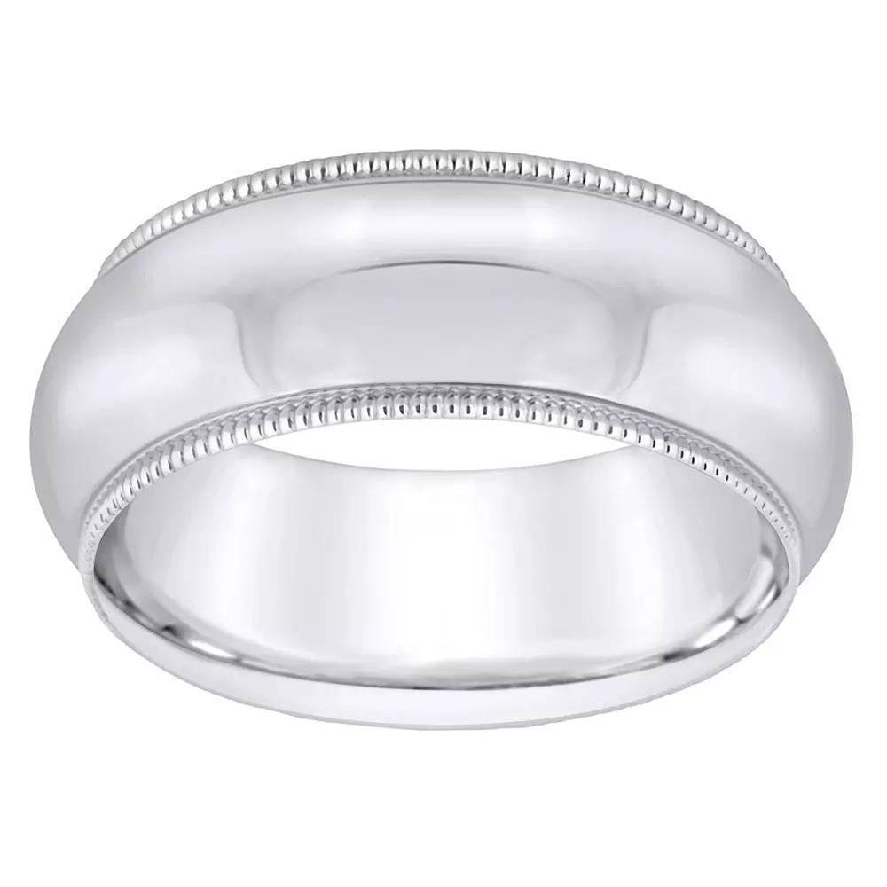 Alyson Layne Men's 14k Gold Milgrain Comfort Fit Wedding Band, Size: 12.50, 14k White Gold Product Image