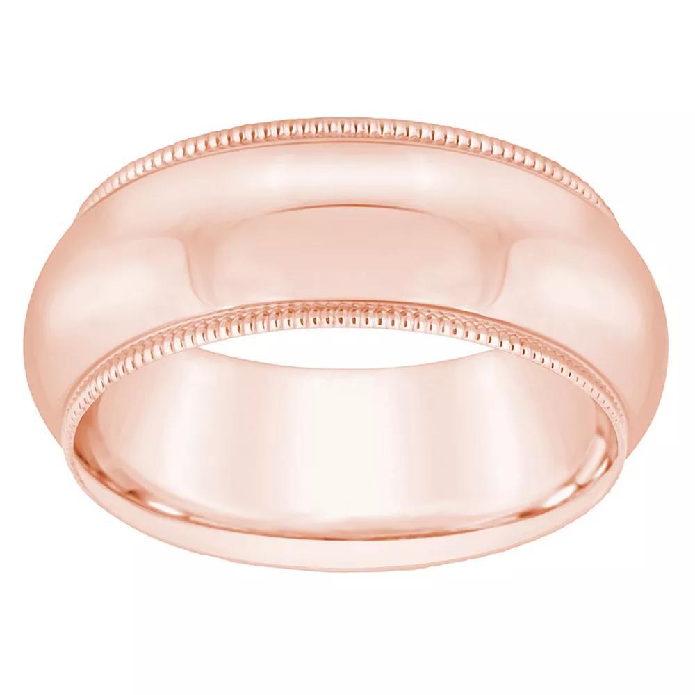 Alyson Layne Men's 18k Rose Gold Milgrain Comfort Fit Wedding Band, Size: 10 Product Image