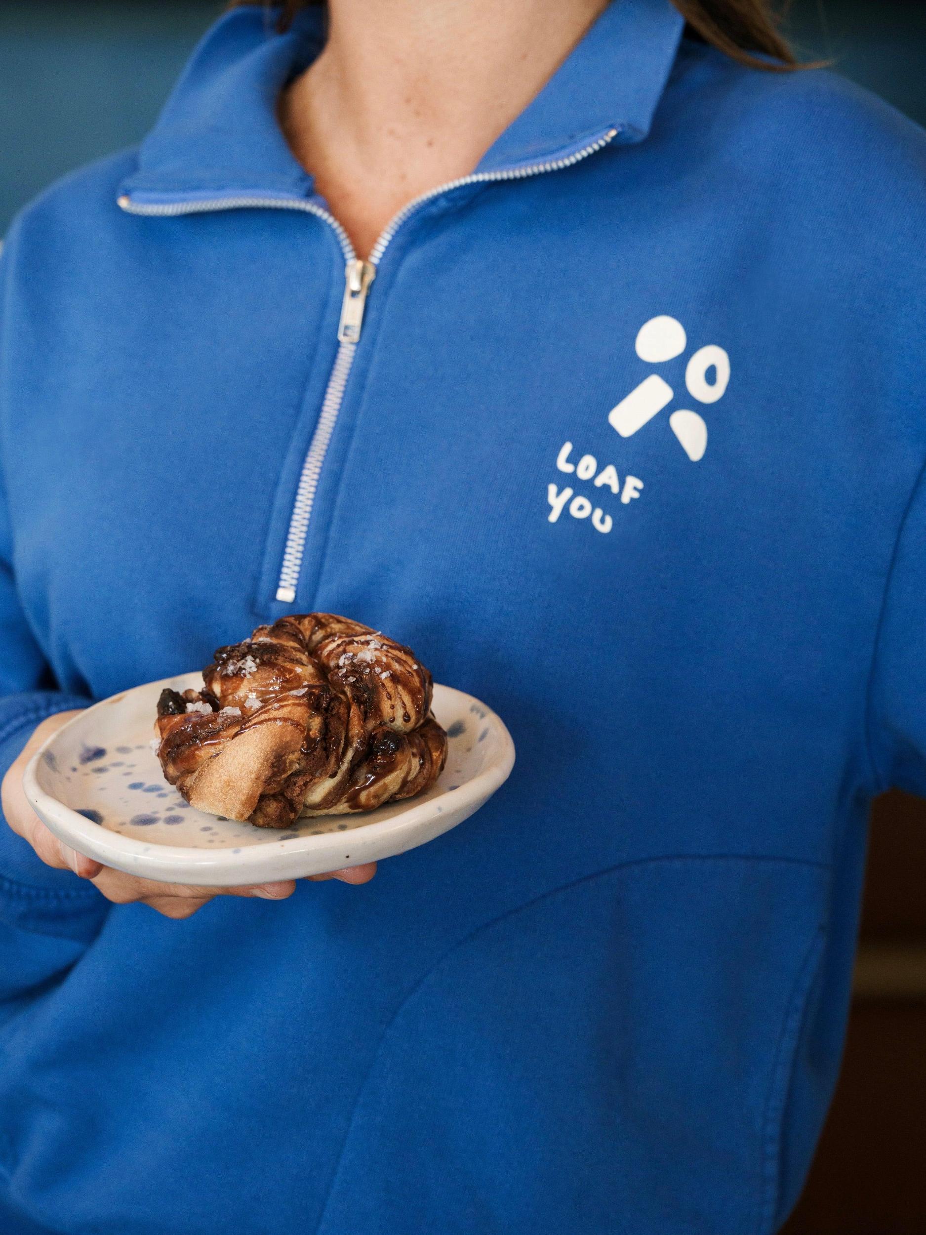 Organic Fleece Graphic Quarter Zip Sweatshirt Female Product Image