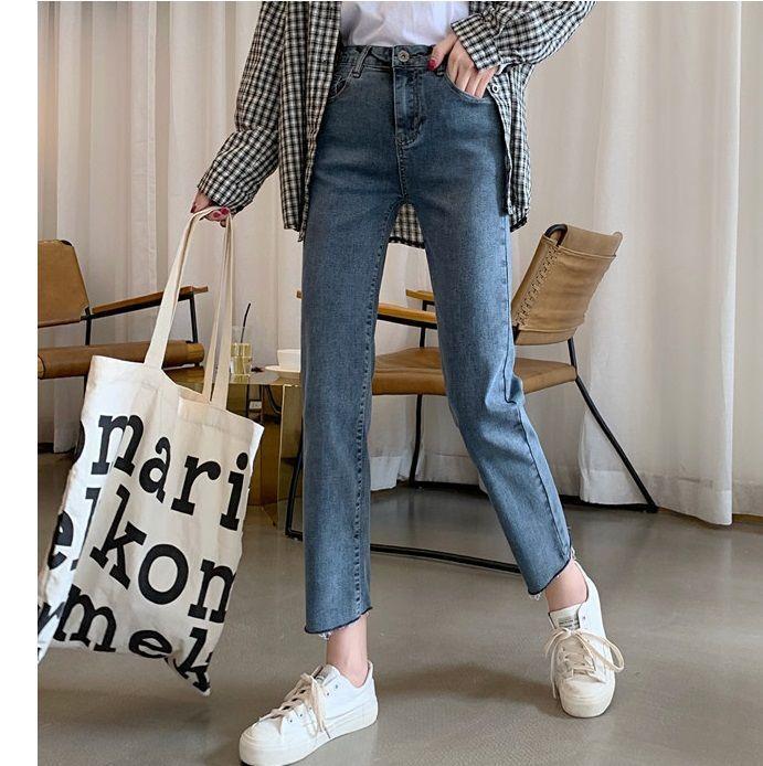 Cropped Straight Leg Jeans Product Image