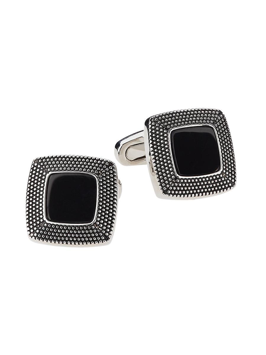 Mens Black Onyx Square Cufflinks Product Image