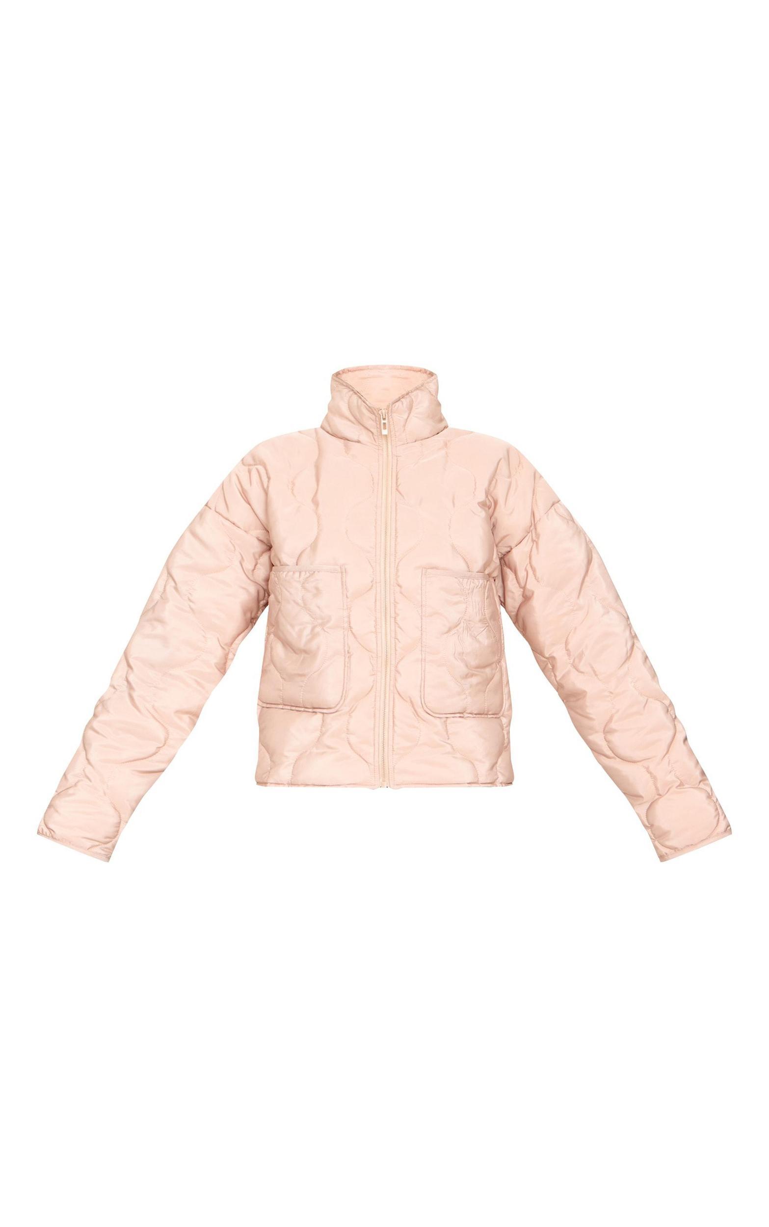 Stone Padded Wave Funnel Neck Jacket Product Image