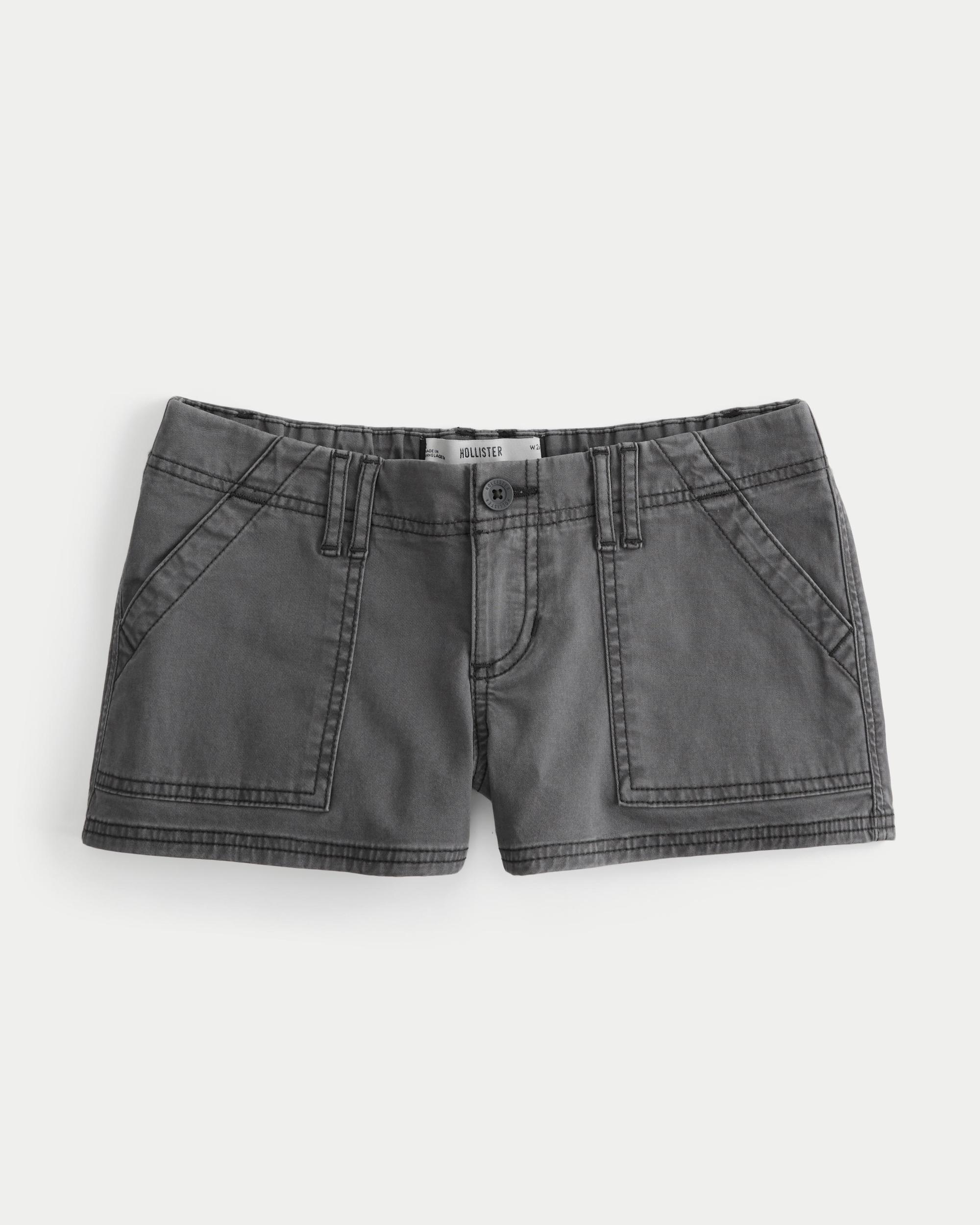 Ultra Low-Rise Twill Mini Shorts Product Image