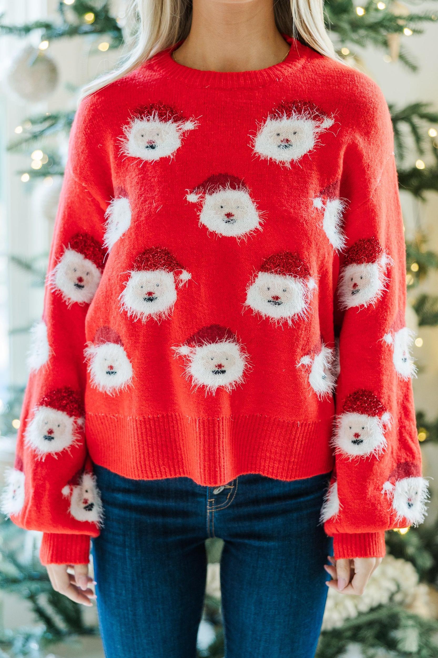 Jolly Good Fellow Red Santa Sweater Female Product Image